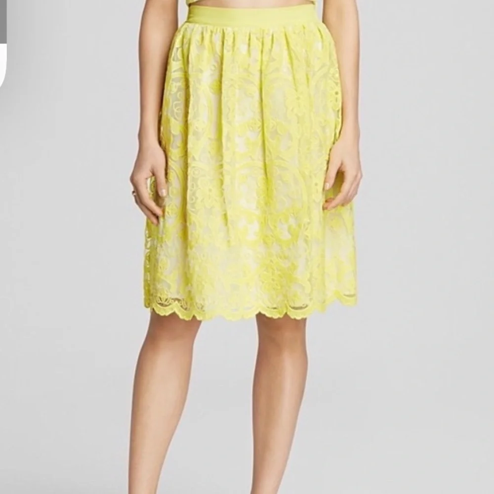 Lucy Bright Yellow Lace Skirt